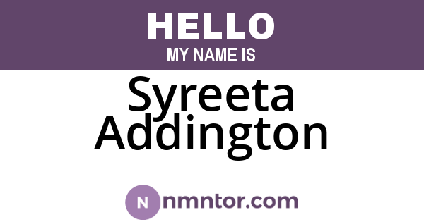 Syreeta Addington
