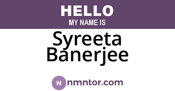 Syreeta Banerjee