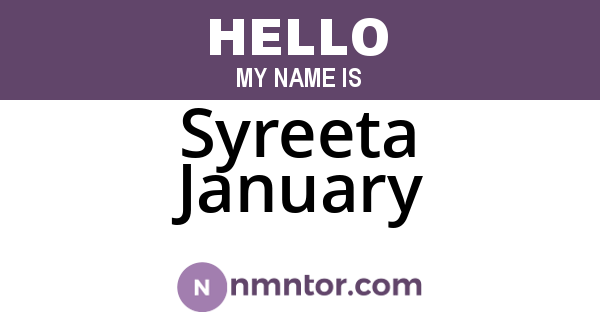 Syreeta January