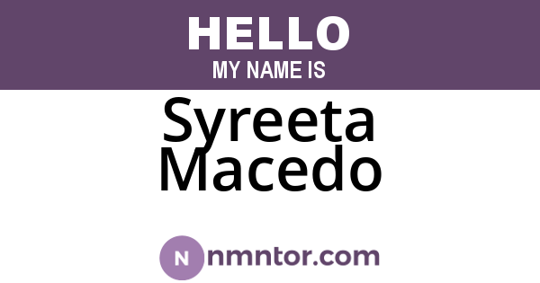 Syreeta Macedo