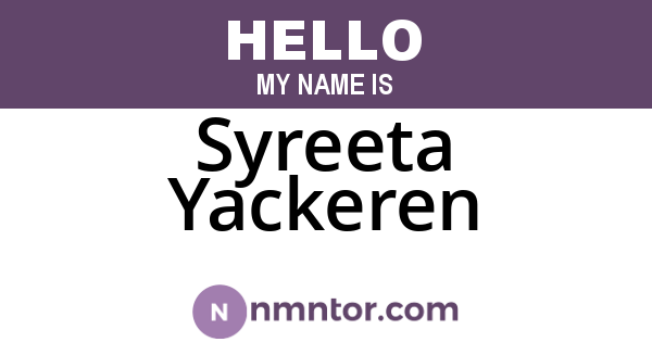 Syreeta Yackeren