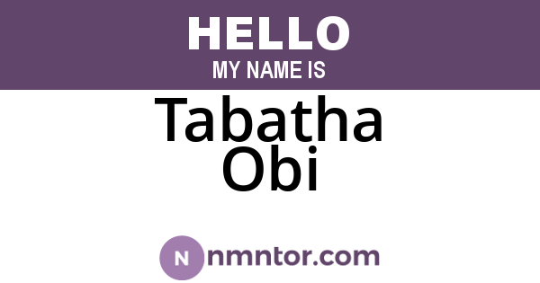 Tabatha Obi