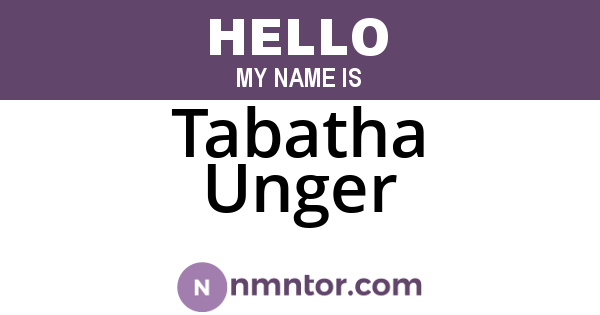 Tabatha Unger