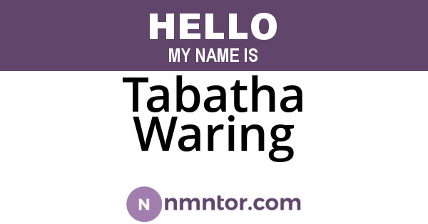 Tabatha Waring