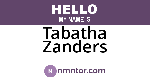 Tabatha Zanders