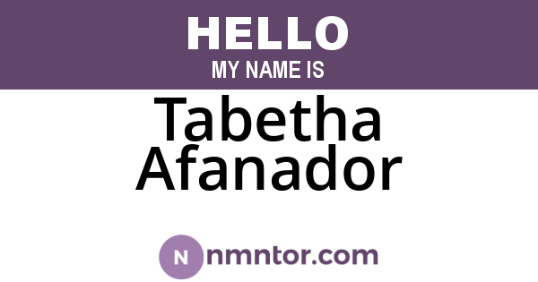 Tabetha Afanador