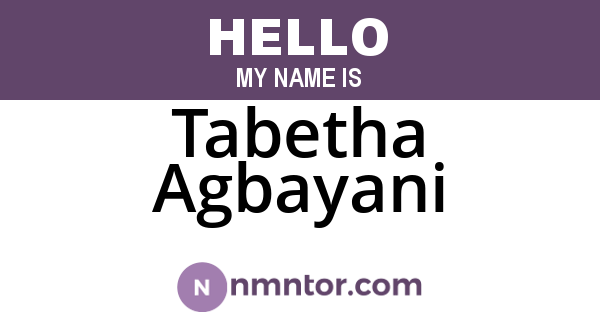 Tabetha Agbayani