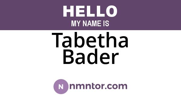 Tabetha Bader
