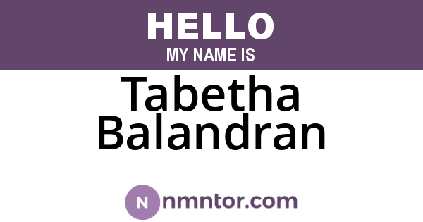 Tabetha Balandran