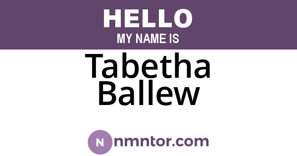 Tabetha Ballew