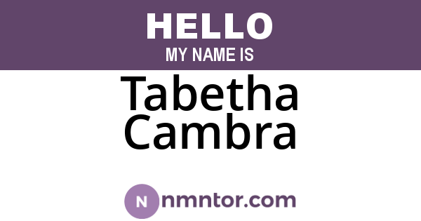 Tabetha Cambra