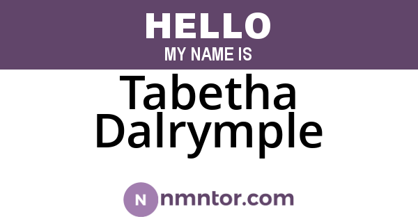 Tabetha Dalrymple