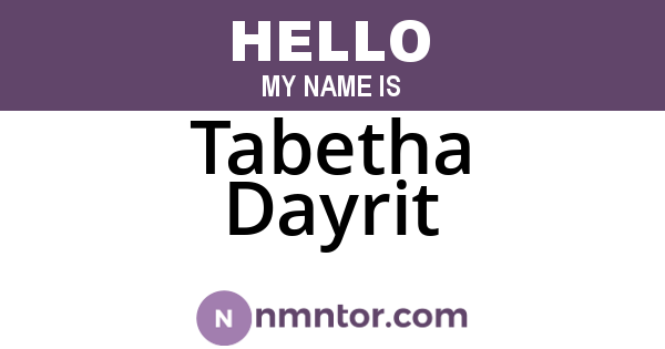 Tabetha Dayrit