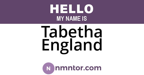 Tabetha England
