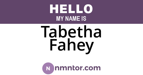 Tabetha Fahey