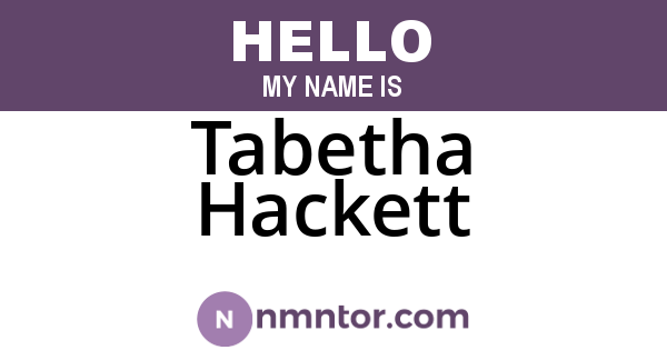 Tabetha Hackett