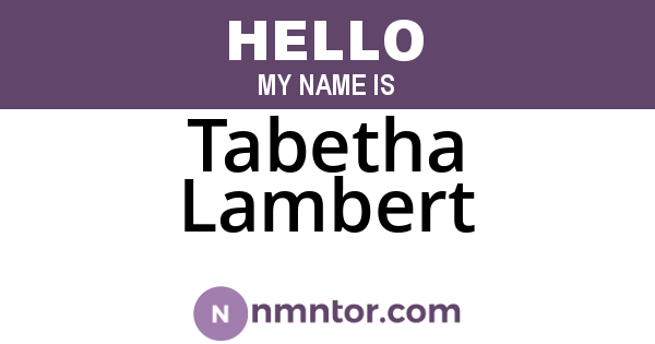 Tabetha Lambert