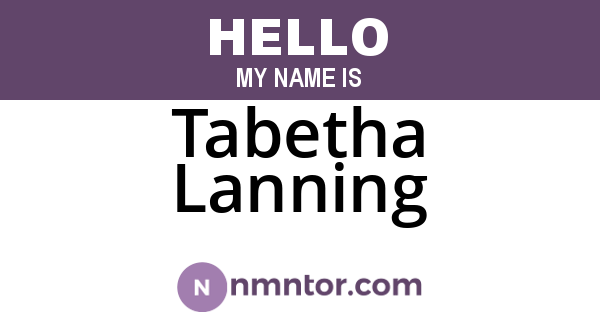 Tabetha Lanning