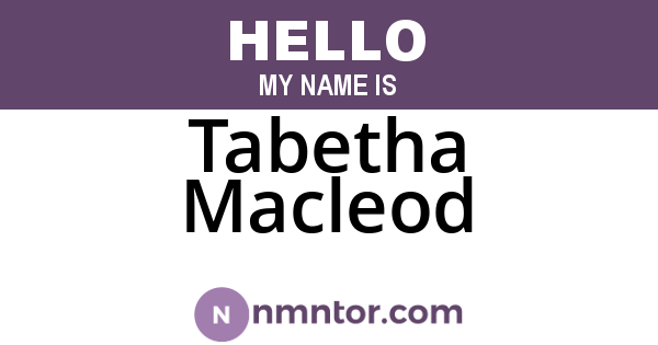 Tabetha Macleod