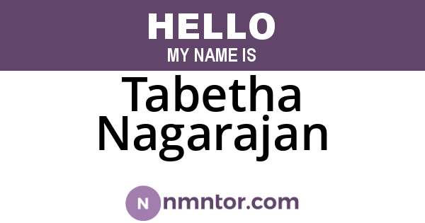 Tabetha Nagarajan