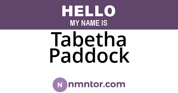 Tabetha Paddock
