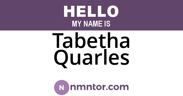 Tabetha Quarles