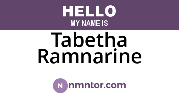 Tabetha Ramnarine