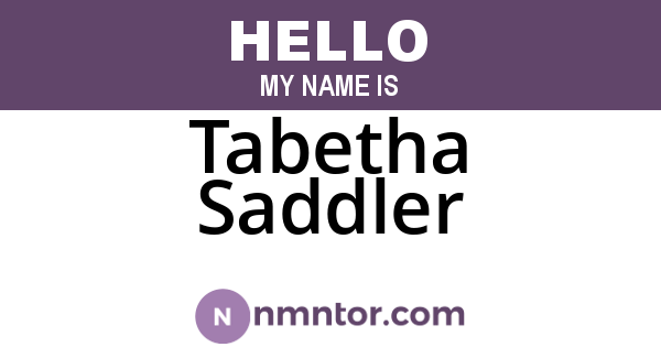 Tabetha Saddler