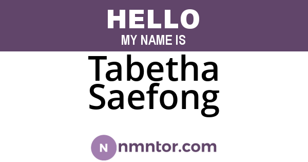 Tabetha Saefong