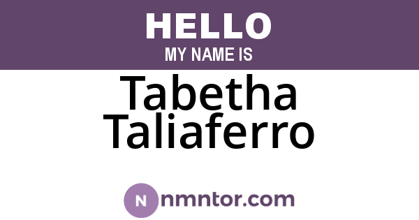 Tabetha Taliaferro