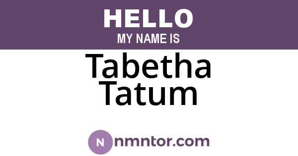 Tabetha Tatum