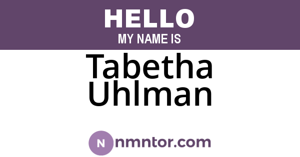 Tabetha Uhlman