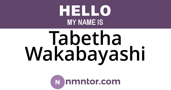 Tabetha Wakabayashi