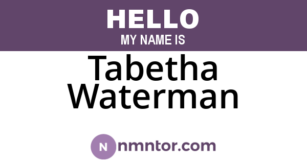 Tabetha Waterman