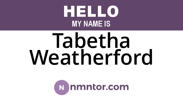 Tabetha Weatherford
