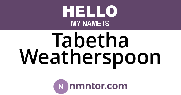 Tabetha Weatherspoon