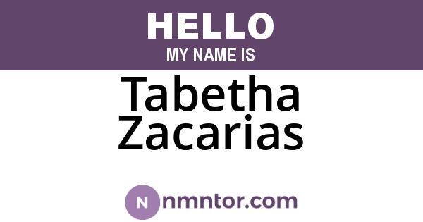 Tabetha Zacarias