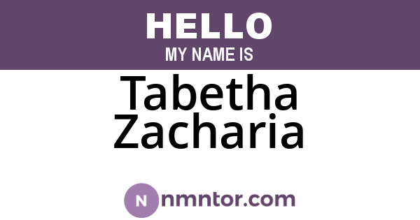 Tabetha Zacharia