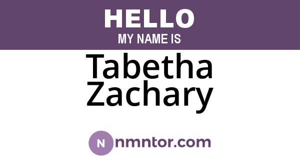 Tabetha Zachary