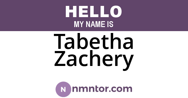 Tabetha Zachery