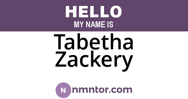 Tabetha Zackery