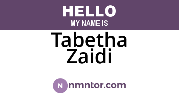 Tabetha Zaidi