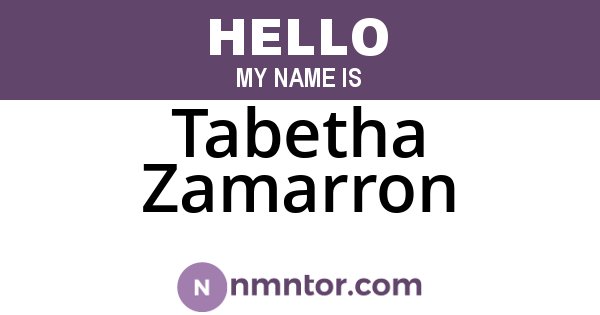 Tabetha Zamarron