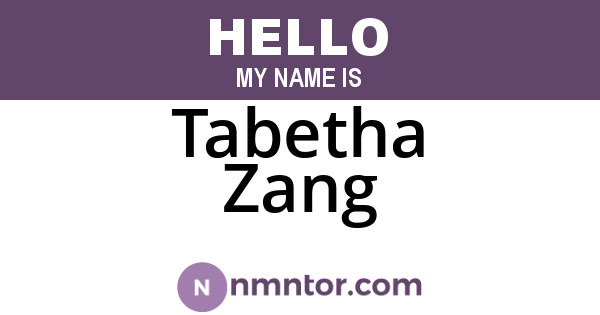 Tabetha Zang
