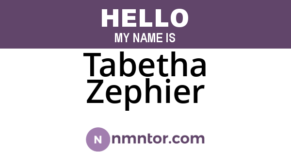 Tabetha Zephier