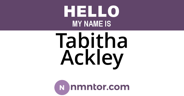 Tabitha Ackley