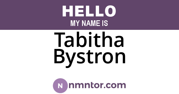 Tabitha Bystron