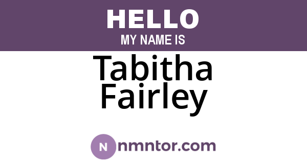 Tabitha Fairley