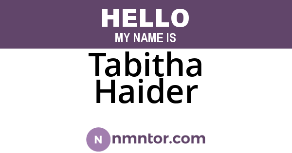 Tabitha Haider