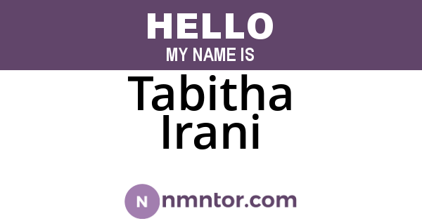 Tabitha Irani
